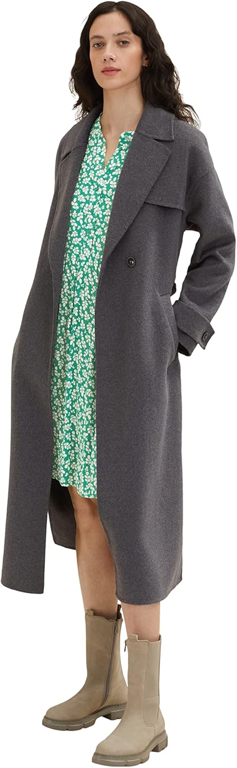 TOM TAILOR Damen dress with pattern and button placket 42 31117 - Green Floral Design, 42 31117 - Gr