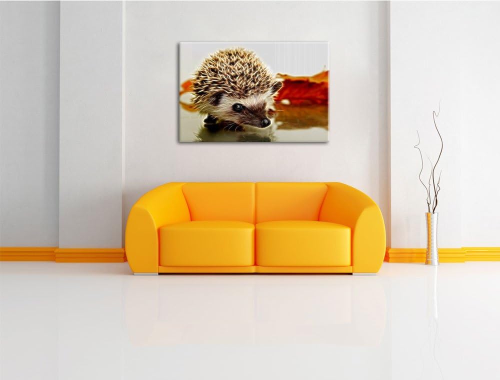 Süsser Igel Deluxe Format: 100x70 cm auf Leinwand, XXL riesige Bilder fertig gerahmt mit Keilrahmen,