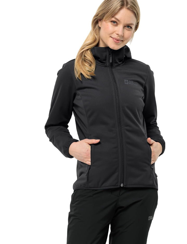 Jack Wolfskin Damen Windhain Hoody W Softshelljacke XS Schwarz, XS Schwarz