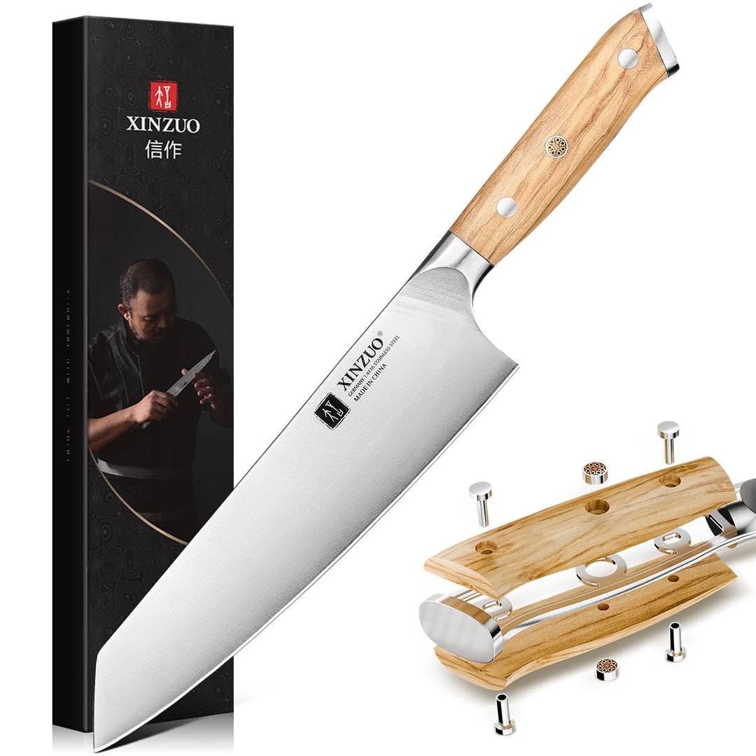 XINZUO Deutschem 1.4116 Edelstahl 21cm Kiritsuke Kochmesser -Schärfe und Haltbarkeit Küchenmesser fü