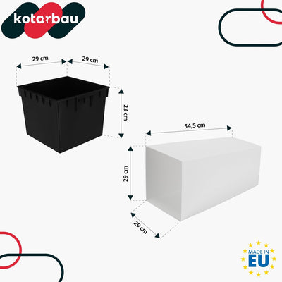 KOTARBAU® Blumentopf 291x291x545mm Quadratisch mit Innentopf Mattweiss, 291x291x545mm