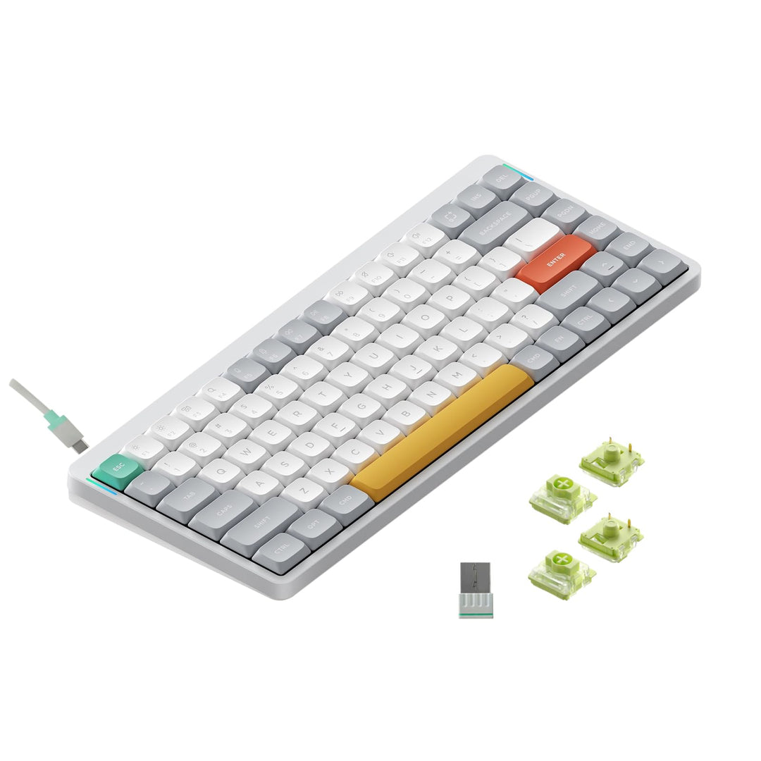 nuphy Air75 V2 Kabellose mechanische Tastatur, 84 Tasten RGB Hot-Swap Tastatur, unterstützt Bluetoot