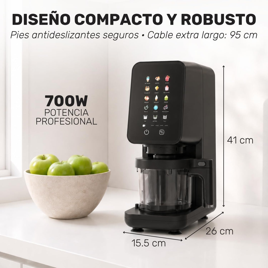 Taurus Gelato Flow Elektrische Eismaschine mit 12 Programmen und 3 Behältern | Verwandeln Sie natürl