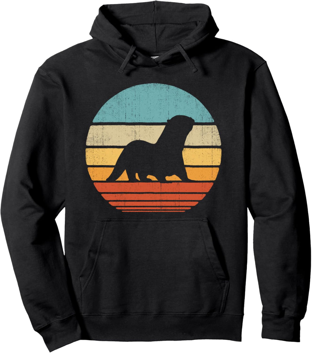Otter Retro Vintage 60er 70er Jahre Sonnenuntergang Säugetier Männer Frauen Pullover Hoodie