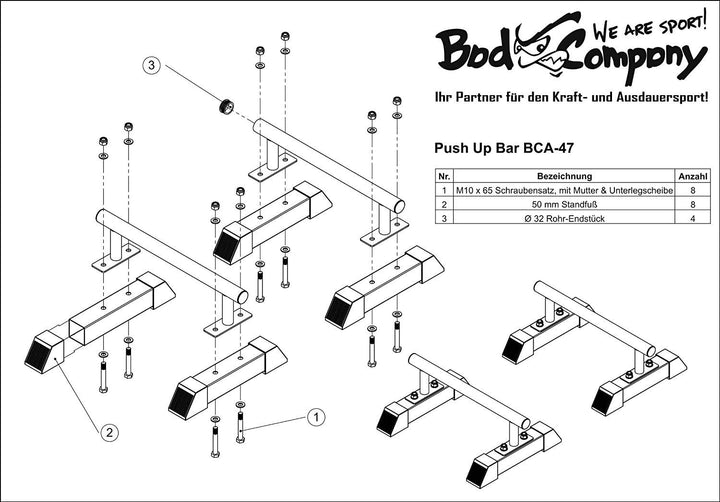 Bad Company Liegestützgriffe I Push Up Stand Bars für Liegestütze I Mixed Martial Arts (MMA) Paralle