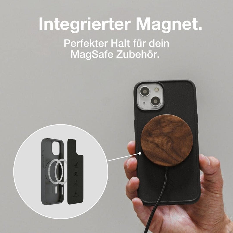 Woodcessories - Magnetische Handyhülle für iPhone 14, iPhone 13 kompatibel mit MagSafe, Hülle mit Ma