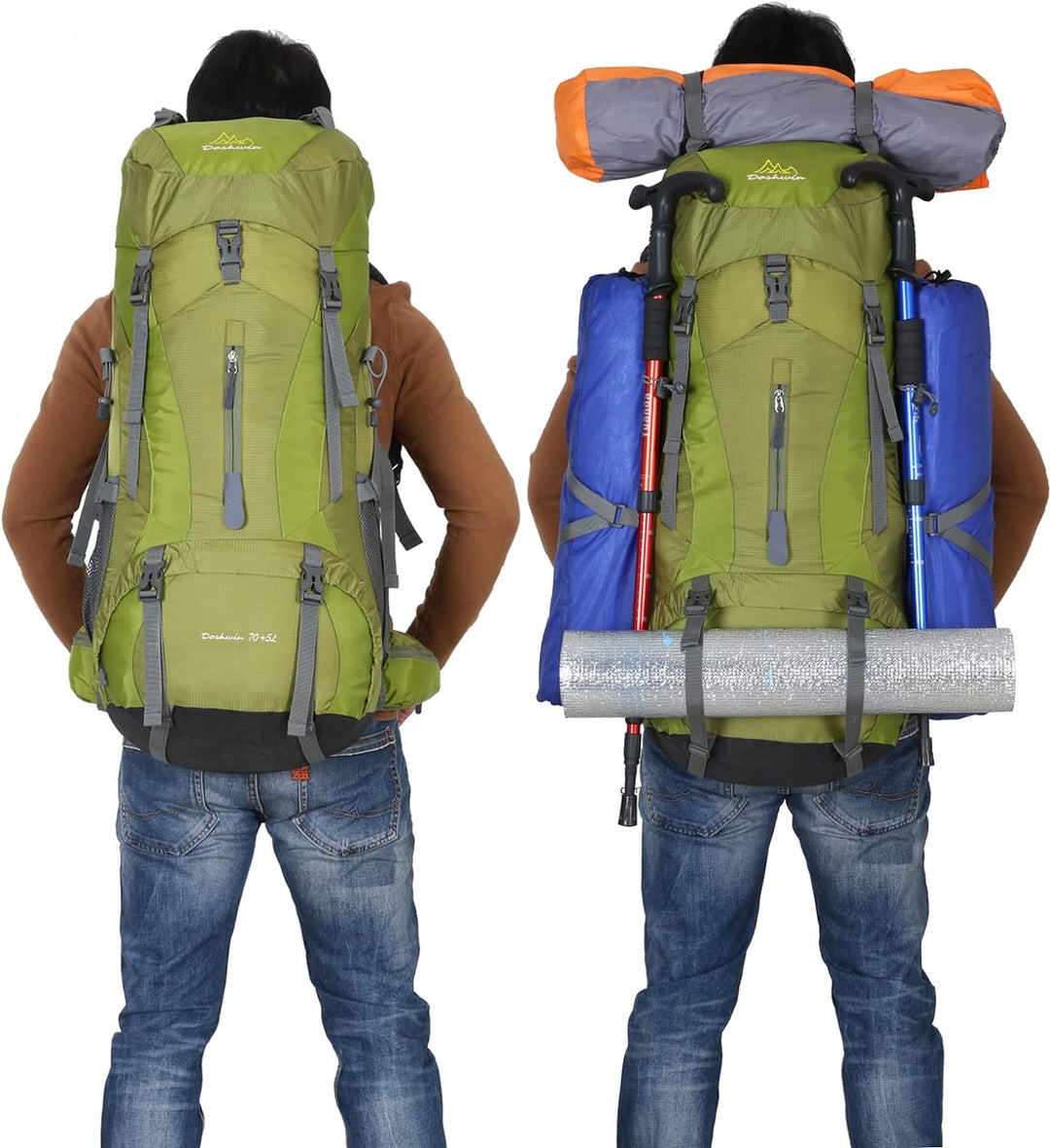 Doshwin 70L Rucksack Campingrucksack Trekkingrucksack Wanderrucksack Reiserucksack (mit Regenschutz)