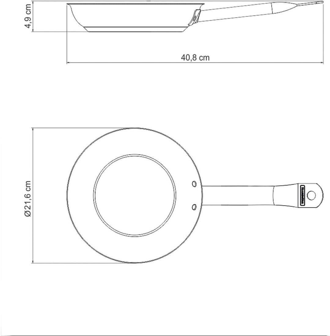 Tramontina PROFESSIONAL Bratpfanne, 20 cm antihaftbeschichtet mit Antihaftbeschichtung 20 cm, mit An