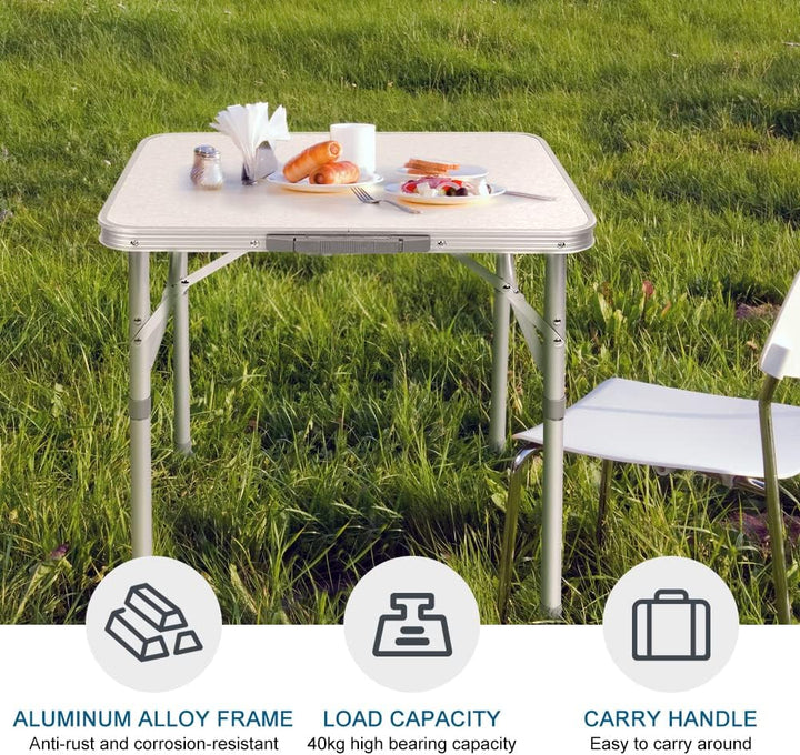 Klapptisch aus Aluminium, Campingtisch für Picknick, Camping, Grill, Outdoor, 60,2 x 45 cm