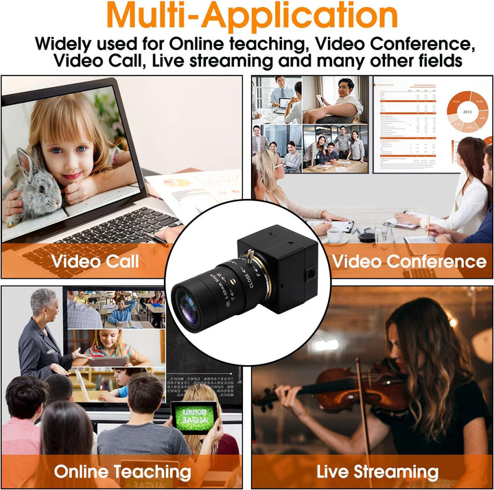 Svpro 5-50mm Varioobjektiv 5MP USB Kamera,10X Optischer Zoom Manual Fokus Webcam mit IR-Sperrfilter
