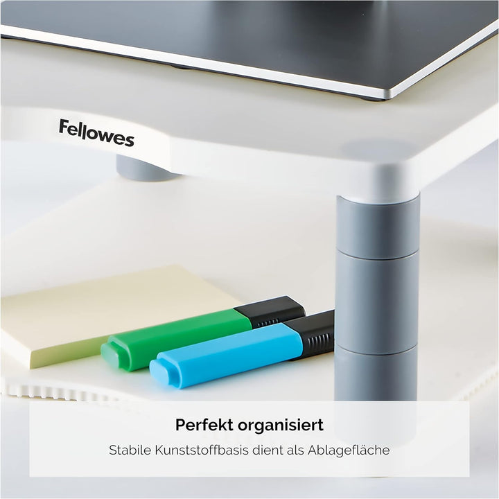 Fellowes Monitorständer Premium, höhenverstellbar in 5 Stufen, ergonomisch, sehr stabil für Monitore