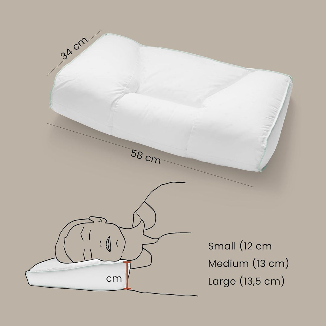 FOSSFLAKES Nordic Sleep by Chiropractic - Nackenstützkissen mit Bezug, die Ultimative Lösung für Nac