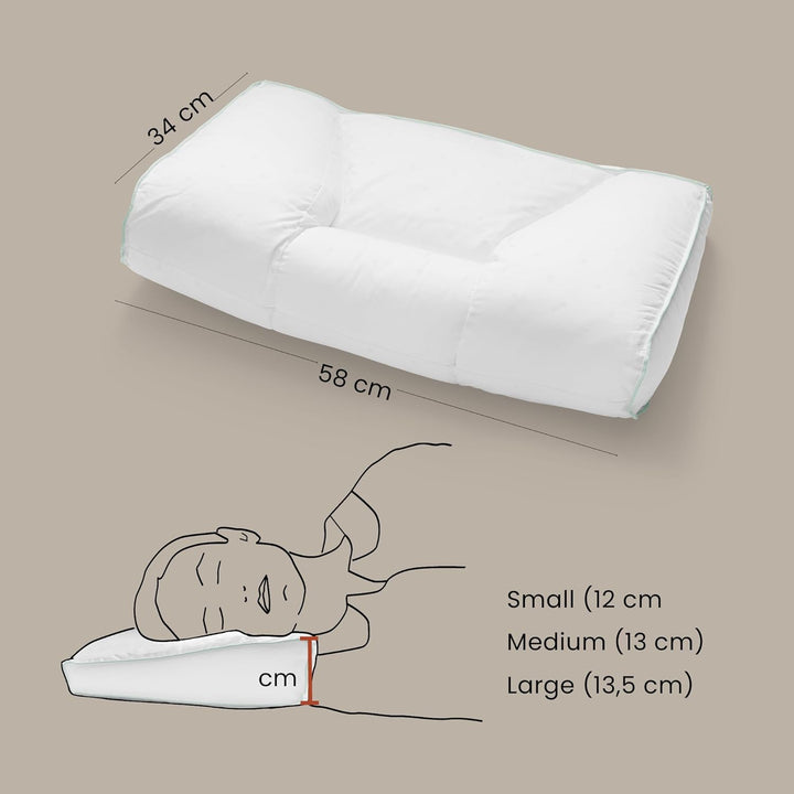 FOSSFLAKES Nordic Sleep by Chiropractic - Nackenstützkissen mit Bezug, die Ultimative Lösung für Nac