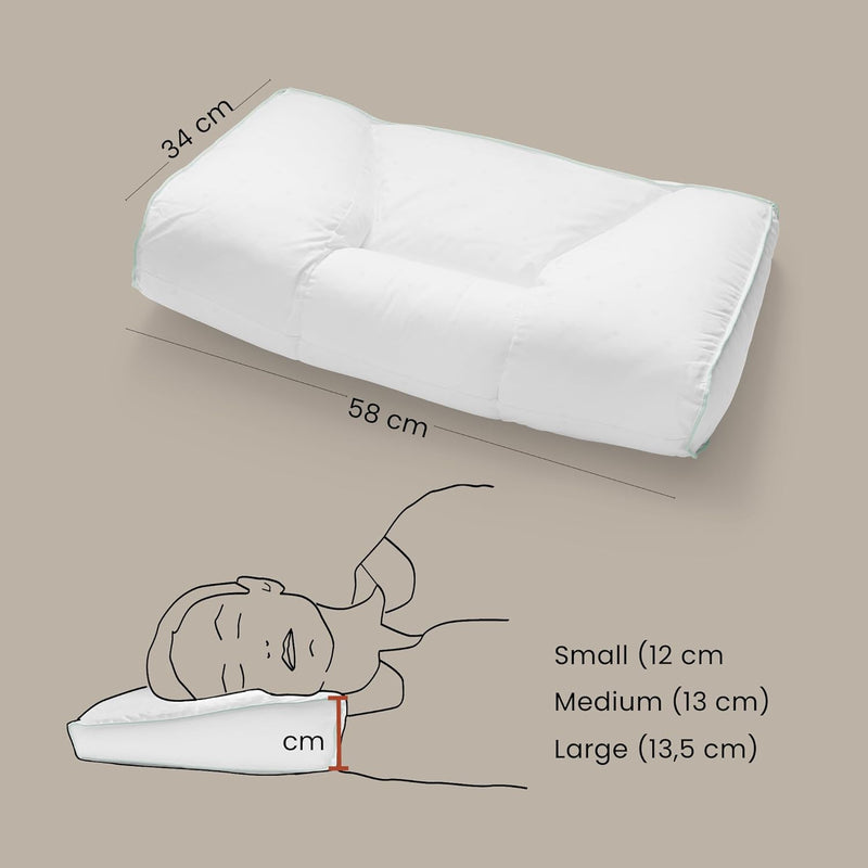 FOSSFLAKES Nordic Sleep by Chiropractic - Nackenstützkissen mit Bezug, die Ultimative Lösung für Nac