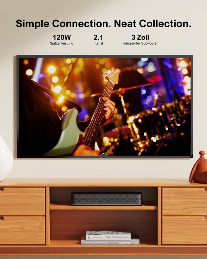 ULTIMEA 2.1 Kanal Soundbar für TV Geräte mit integriertem Subwoofer, APP-Steuerung, All-in-One Sound