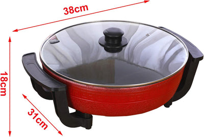 Vielseitiger 1300W Elektro-Topf und Grill - 6L Shabu Feuertopf und Grillplatte in Einem Gerät. Leich