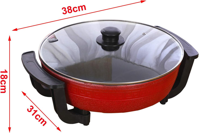 Vielseitiger 1300W Elektro-Topf und Grill - 6L Shabu Feuertopf und Grillplatte in Einem Gerät. Leich