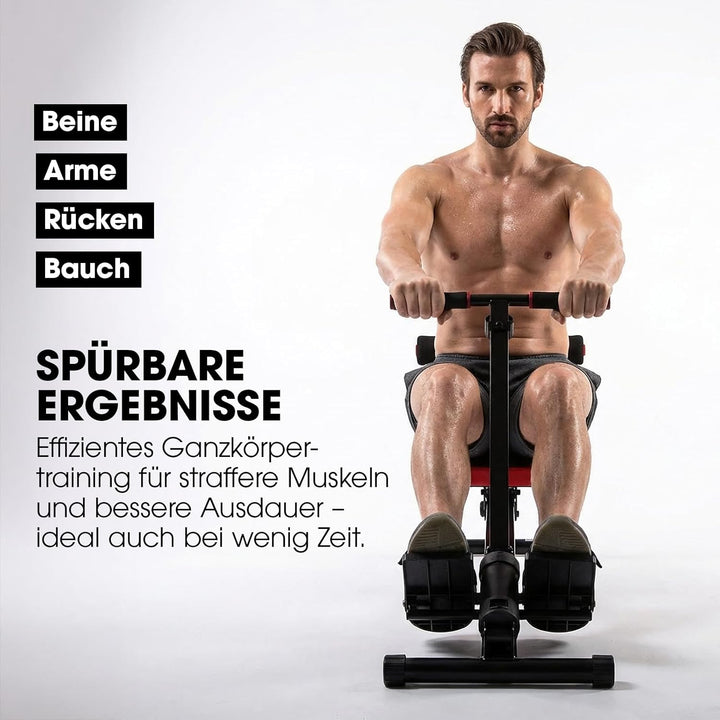 Kendox RowShaper - Rudergerät für Zuhause - Fitnessgerät für Cardio & Krafttraining - LCD Display -