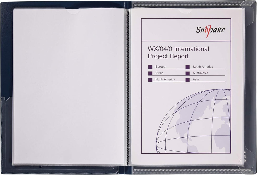 Snopake Sichtbuch A4, 20 Hüllen, Blau, 5 Stück, Ref: 12367, 5 Stück