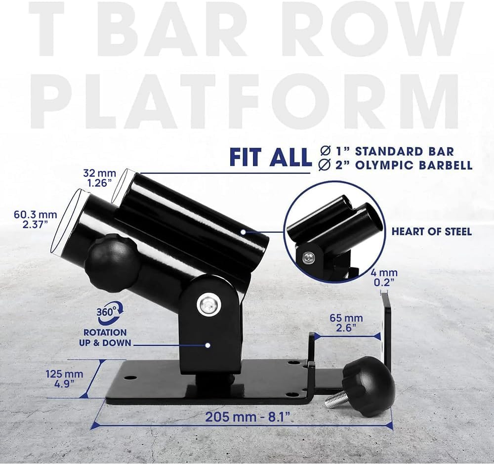 Yes4All Deluxe T-Bar Row Plattform - 360° schwenkbar - Passend für 1" Standard und 2" Olympiastangen
