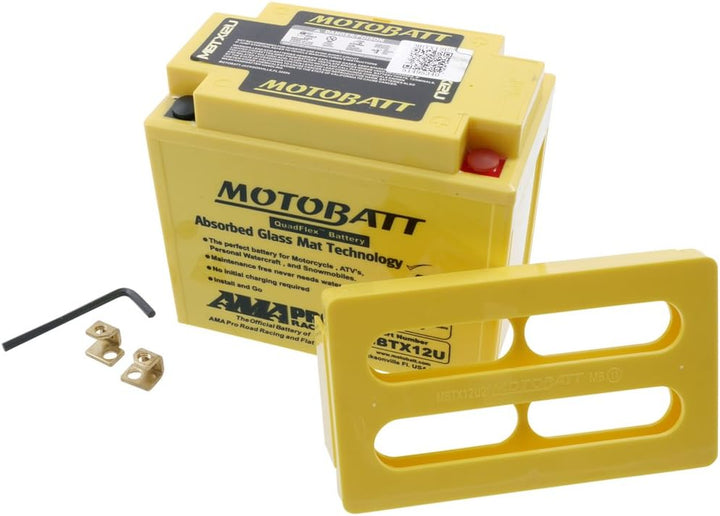 MOTOBATT Batterie 12 V 14 Ah (MBTX12U) [wartungsfrei & versiegelt] kompatibel für Suzuki AN 650 Burg