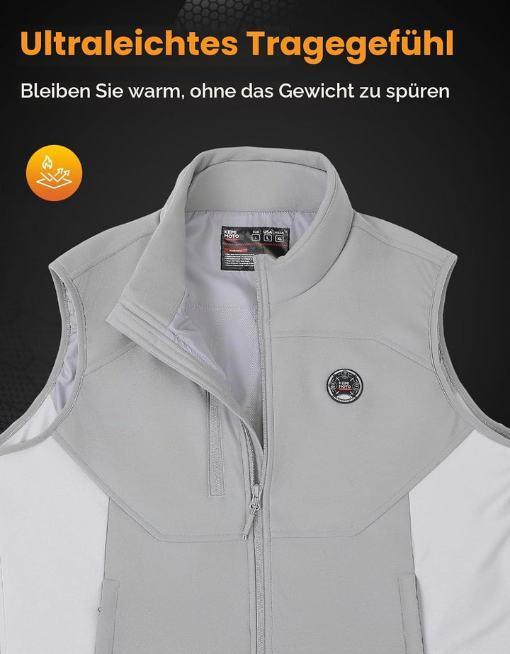 KEMIMOTO Beheizbare Weste Herren Damen, Beheizte Weste mit Handwärmfunktion, 5 Heizzone, Heizweste m