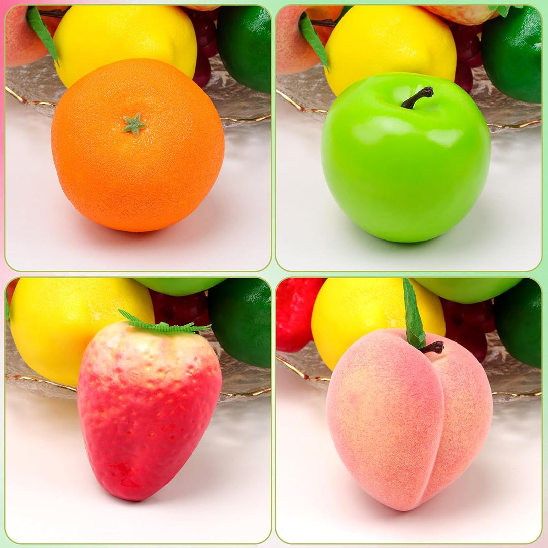 10 PCS Künstliche Früchte Dekoration Haushalt Gefälscht Banane Zitrone Orange Erdbeeren Apfel Pfirsi
