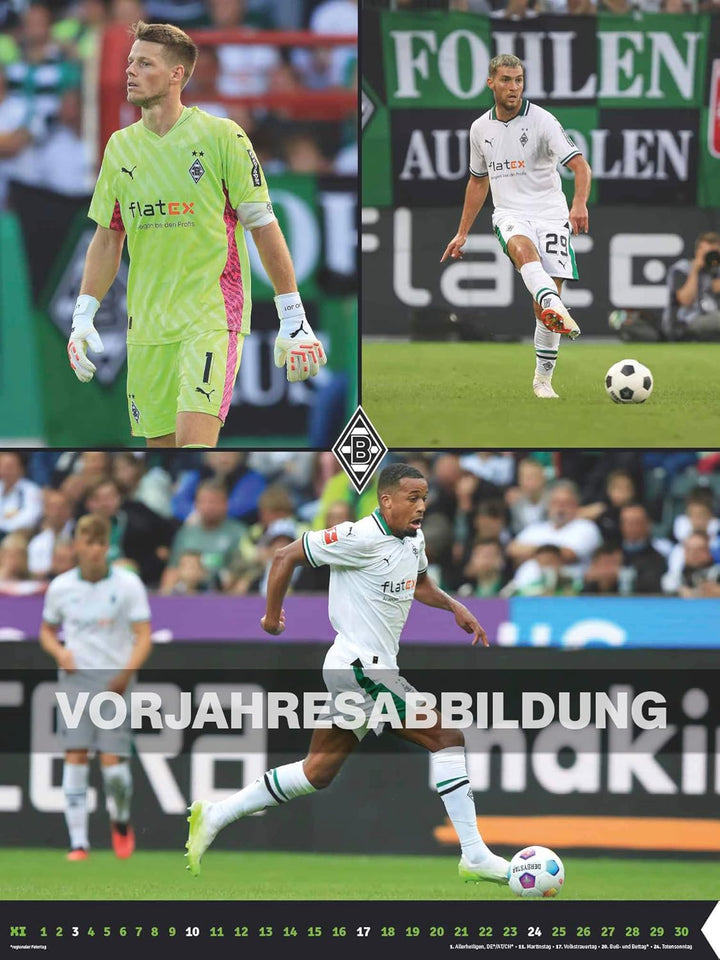 N NEUMANNVERLAGE - Borussia Mönchengladbach 2025 Posterkalender, 48x64cm, Fussball-Kalender mit Moti