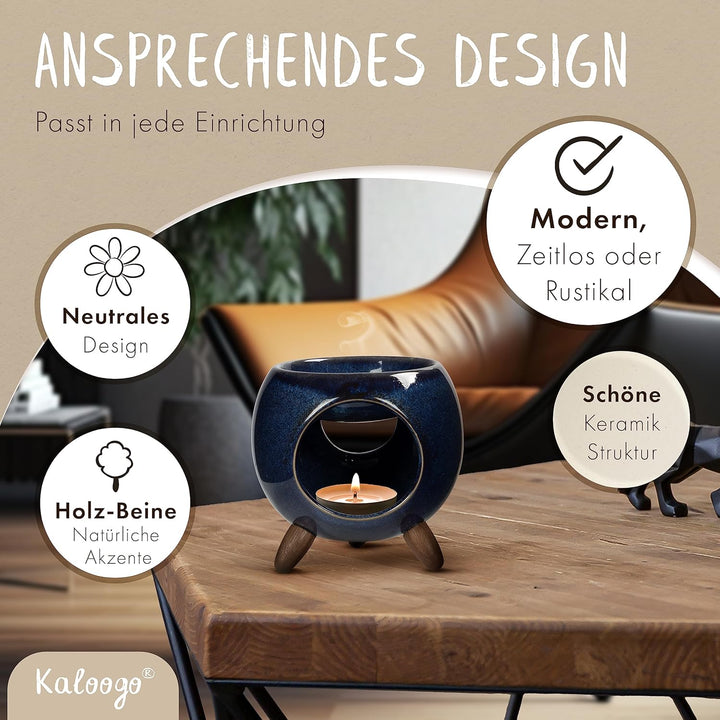 Sabai Scent Duftlampe – Elegantes Duftlicht – 3-beiniges Design – für ätherisches Öl + Duftwachs – p