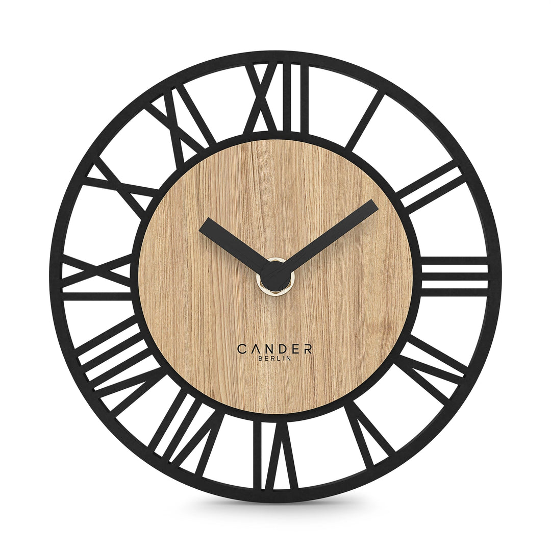 Cander Berlin MNU 2717 R Wanduhr Tischuhr lautlos 17 cm ohne Tickgeräusche analog Wohnzimmer modern