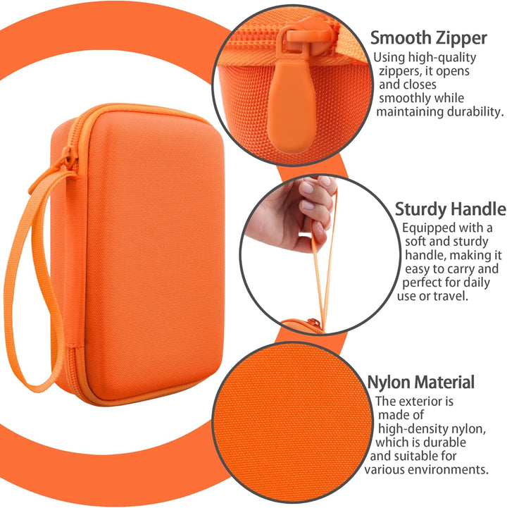 co2CREA Hart Tasche für Canon SELPHY Square QX10 /QX20 Fotodrucker Case Etui Tragetasche Orange, Ora