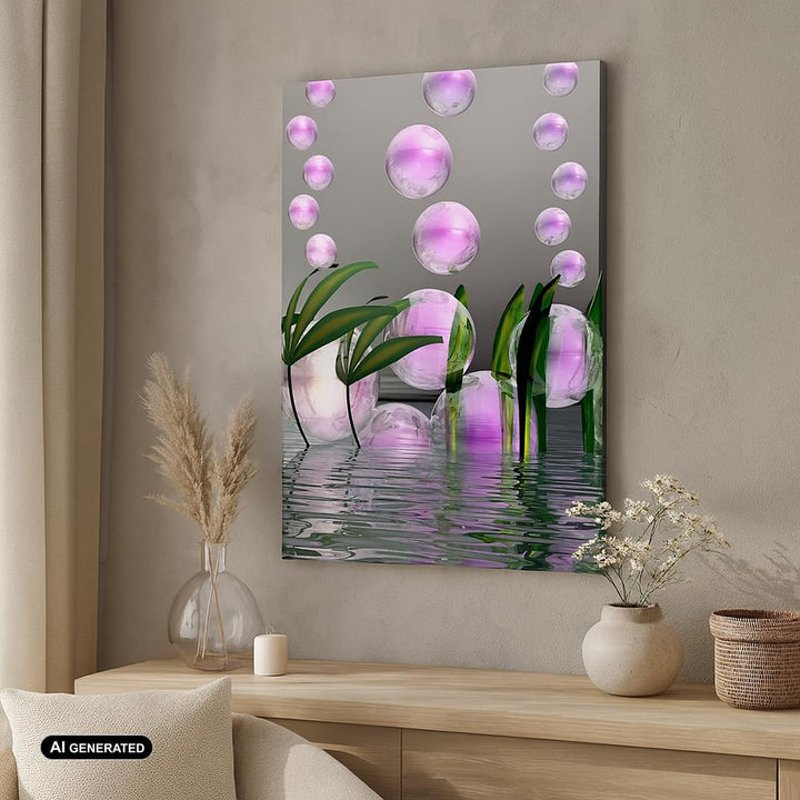 Bilder auf Leinwand Computer Grafik Blase Leinwandbild mit Rahmen 45x80cm Wandbilder Dekoration Wohn