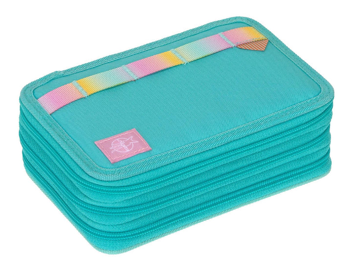 LÄSSIG Federmäppchen Unique School Triple Pencil Case Slim Unique Turquoise türkis