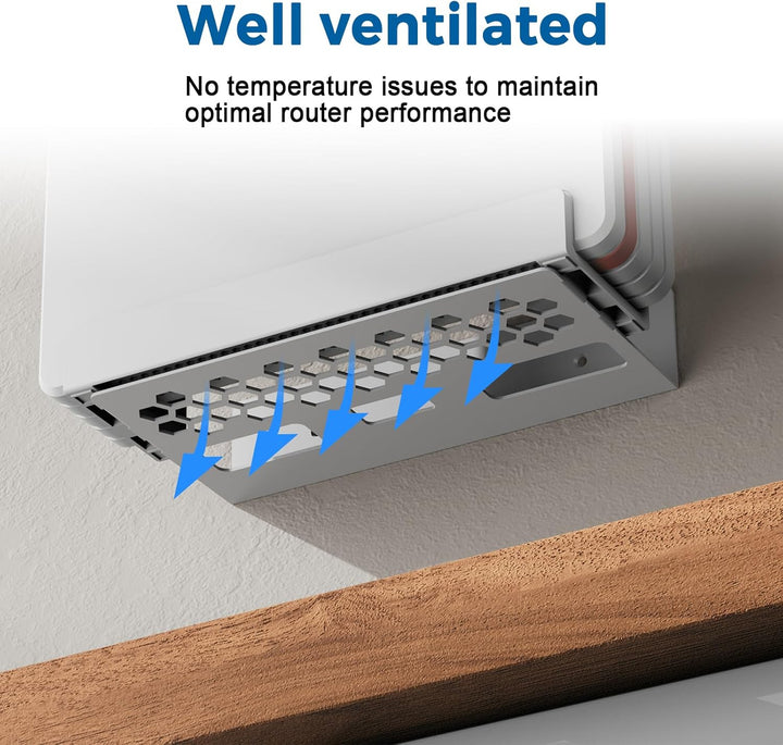 Metall Wandhalterung kompatibel mit AVM Fritz!Box 5690 Pro – Robuste Halterung mit integriertem Kabe