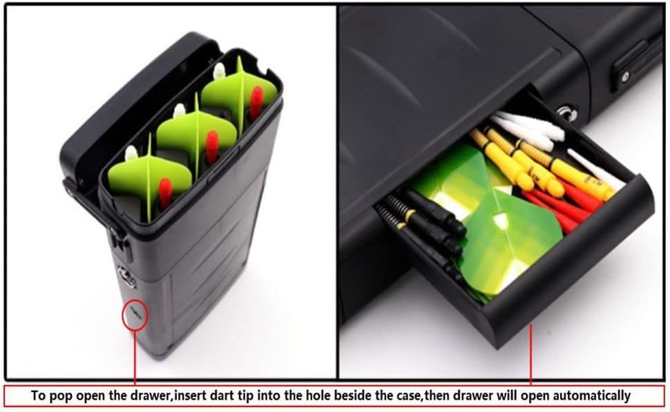 CUESOUL ANTIE Hard Dart Case, Hält 6 Steeldarts/Soft Tip Darts und zusätzliches Zubehör, mit Vier my