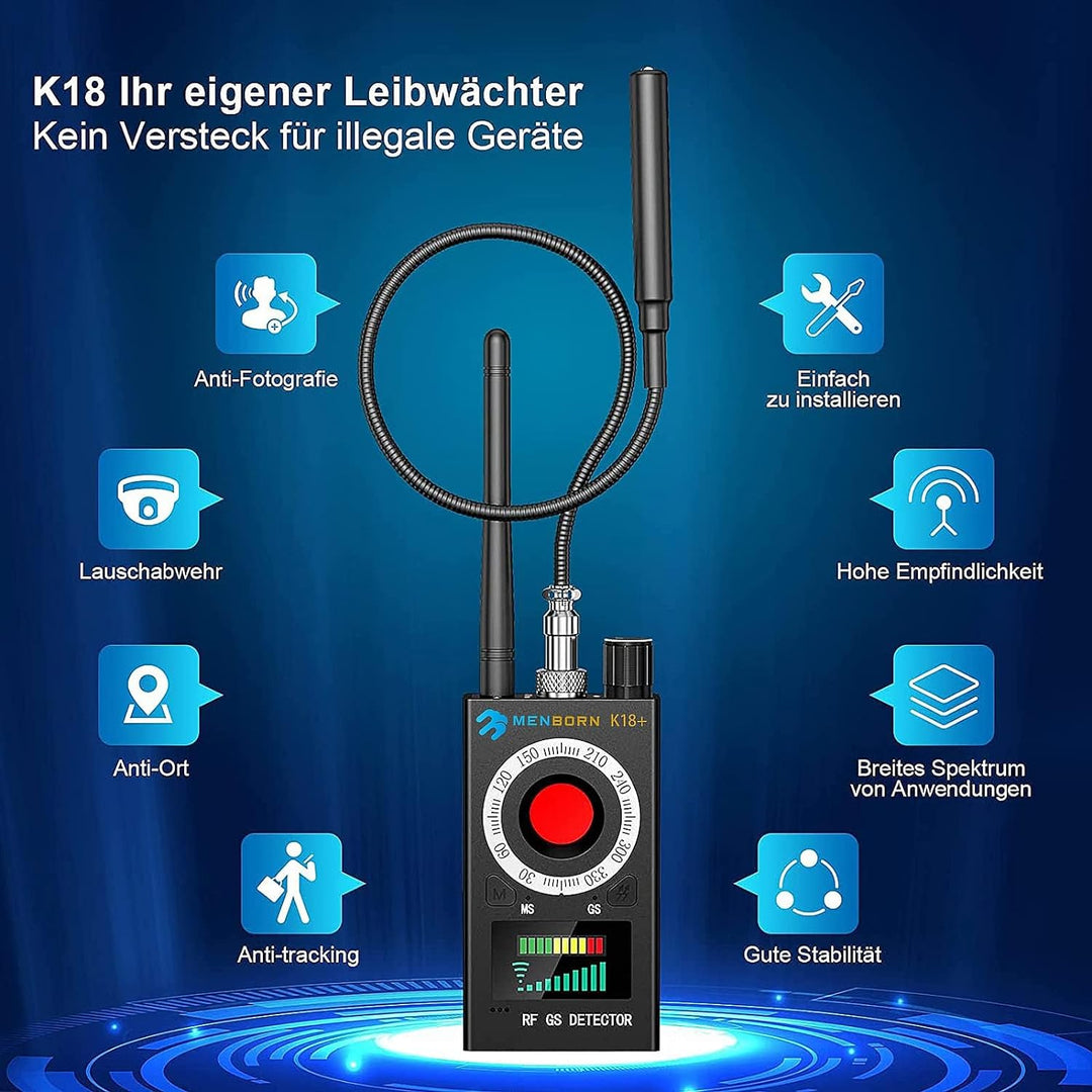 Menborn Wanzen Detektor, Hidden Camera Detector, GPS Spy Finder, Versteckte Kamera Detektor für GSM