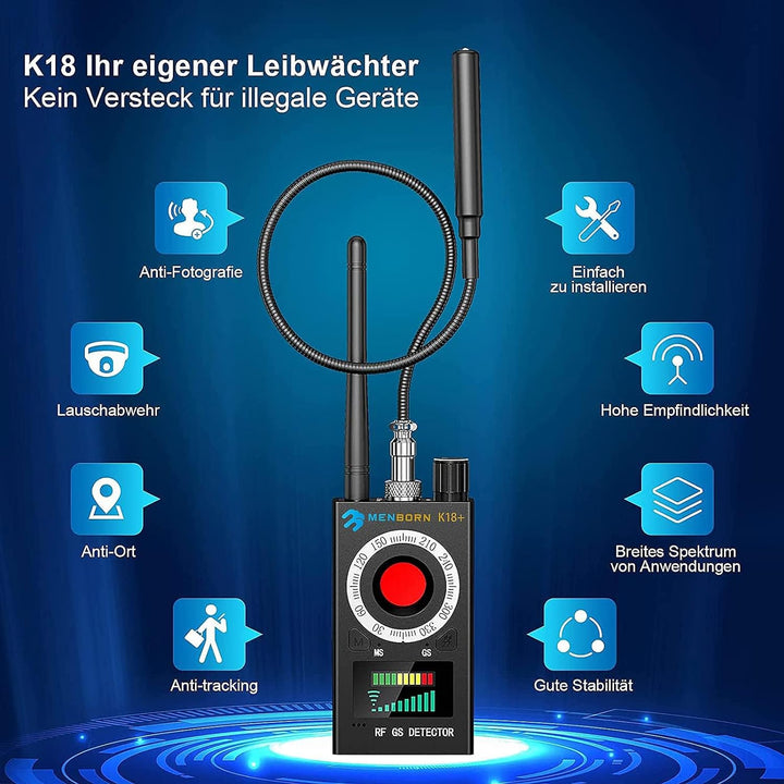 Menborn Wanzen Detektor, Hidden Camera Detector, GPS Spy Finder, Versteckte Kamera Detektor für GSM