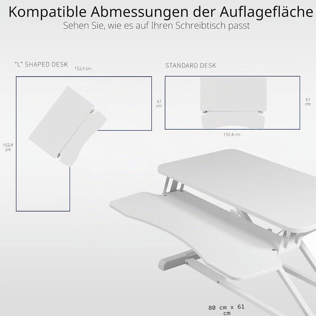 VIVO 32 Zoll Stehpult-Konverter, höhenverstellbarer Aufsatz, Sitz-Steh-Arbeitsplatz für Zwei Monitor