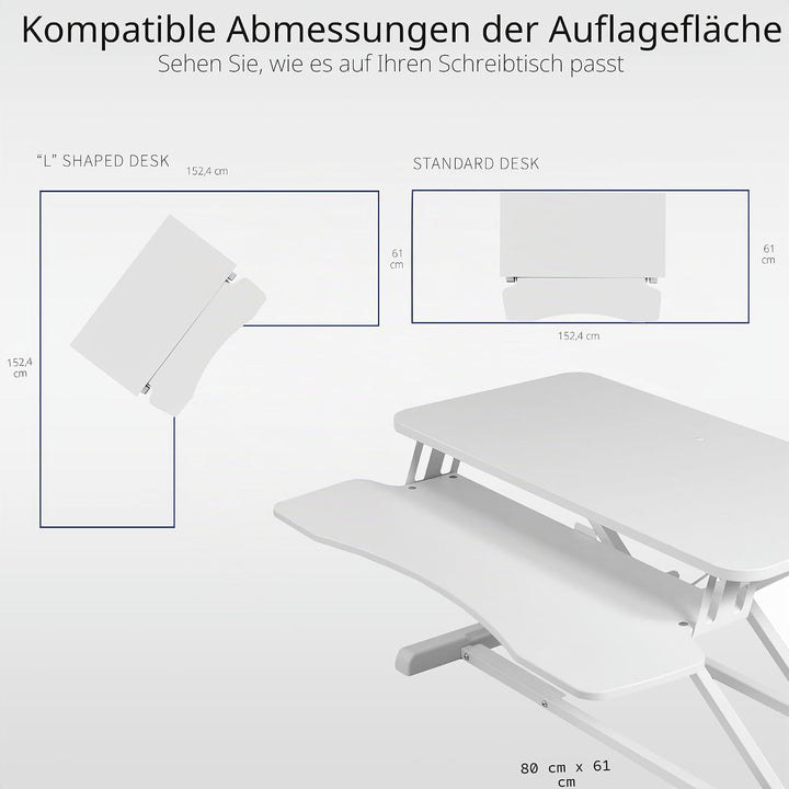 VIVO 32 Zoll Stehpult-Konverter, höhenverstellbarer Aufsatz, Sitz-Steh-Arbeitsplatz für Zwei Monitor