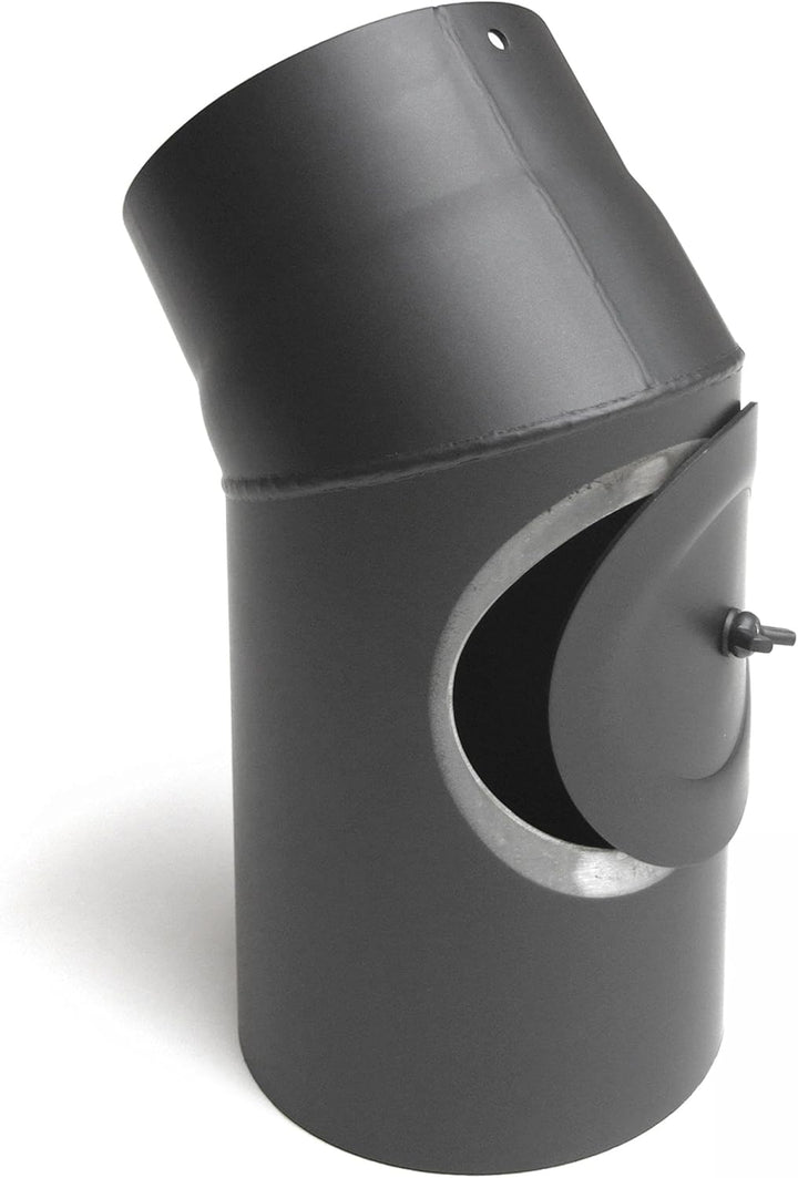 raik Rauchrohrbogen/Ofenrohrbogen 45° 2-teilig 160 mm Durchmesser mit Reinigungsöffnung Stahlblech 2