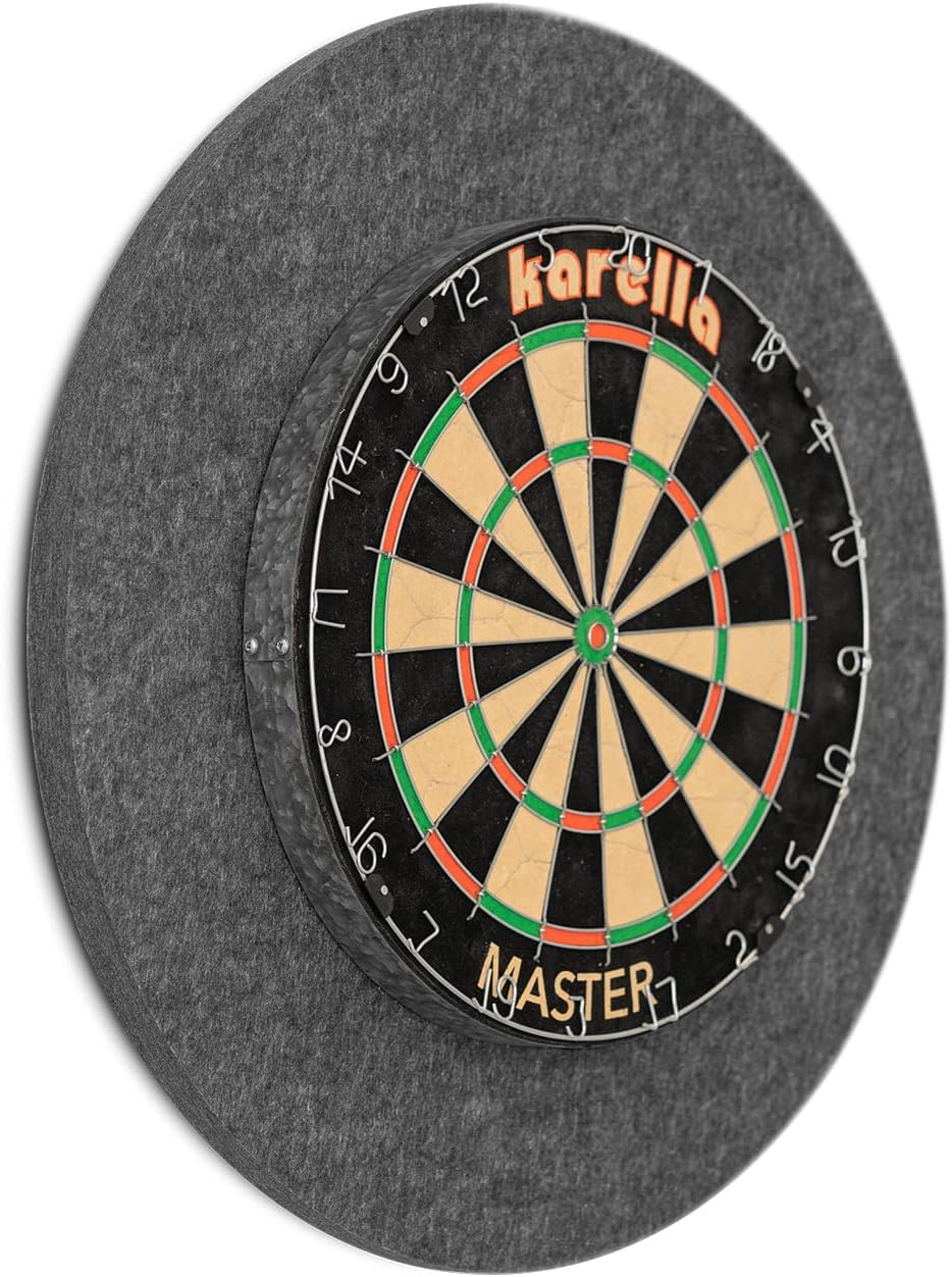 Karella Schallschutz für Steeldartboards mit integriertem Surround/Auffangring, 80% Geräuschreduzier