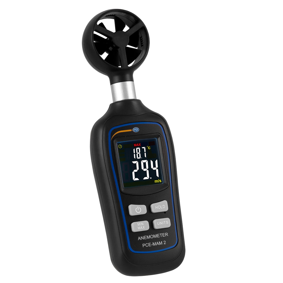 Flügelradanemometer PCE-MAM 2 Mini-Anemometer im Taschenformat mit verschiedenen Einheiten (km/h, m/