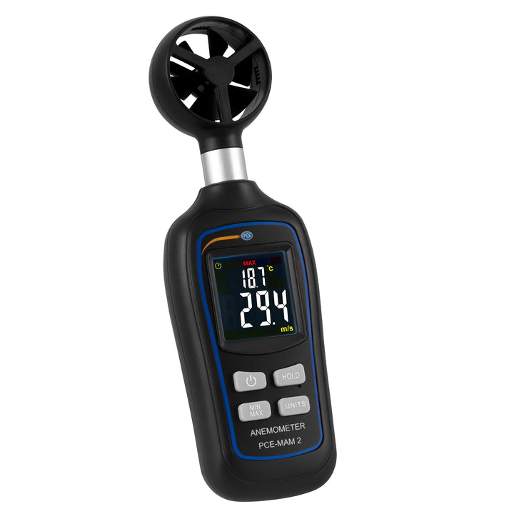 Flügelradanemometer PCE-MAM 2 Mini-Anemometer im Taschenformat mit verschiedenen Einheiten (km/h, m/