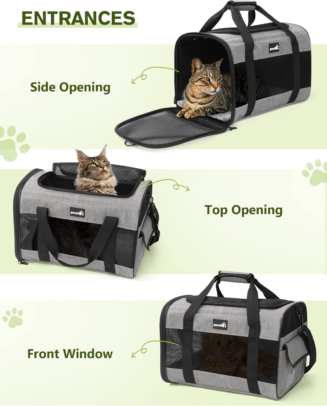 Pecute Katzentransportbox, Atmungsaktive Hundetasche Transportbox, Katzen Transportboxen Mit Verstel