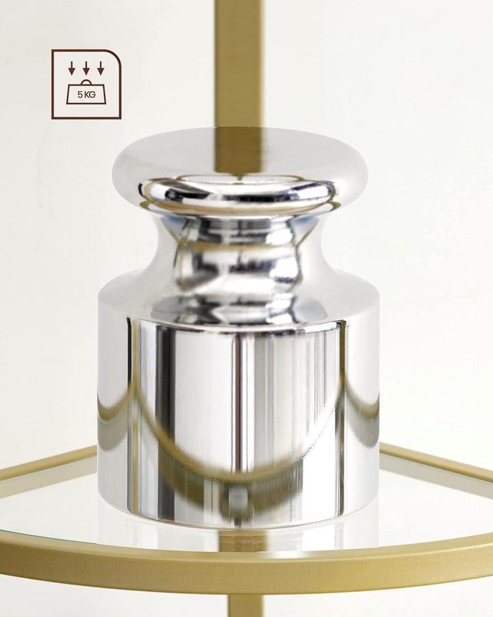 VASAGLE Eckregal 5 Ebenen, Bücherregal, Pflanzenregal, Standregal, Badezimmerregal, Ablagen aus Hart