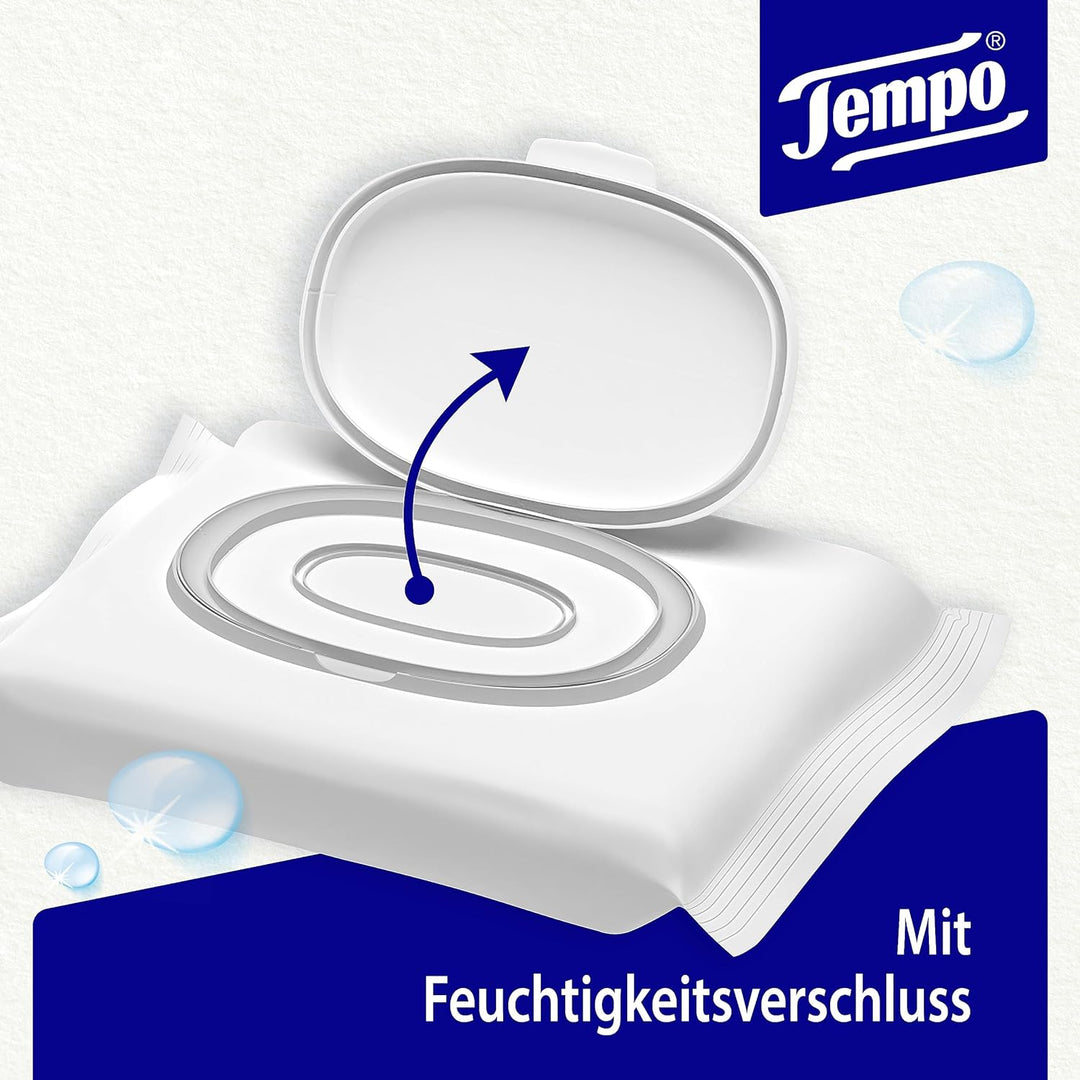TEMPO Feuchtes Toilettentuch, Sanft&amp;pflegend, 16 Stück, Grosspackung 16 Pack x 42 Tücher Sanft &amp; Sen