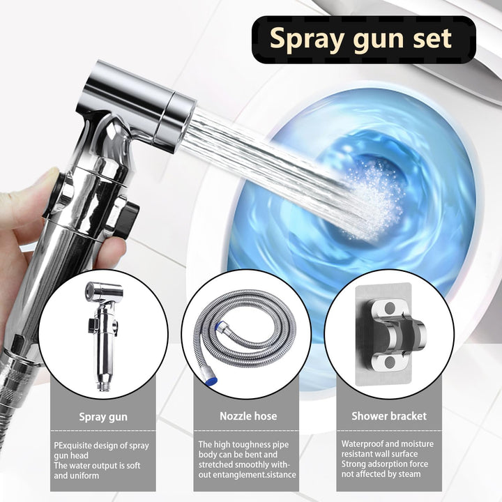 Bidet Handbrause,Bidet Brause,Handbrause Toilette,Waschbeckenbrause mit Schlauch 150 cm und Ohne Boh