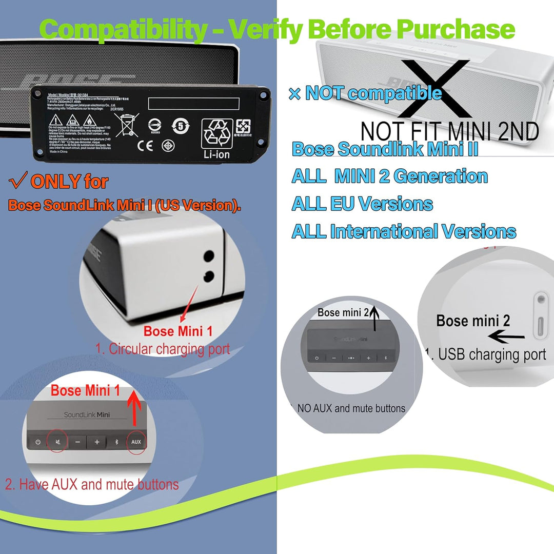 ANTIEE 061384 Speaker Akku for Bose Soundlink Mini Bluetooth Wireless Speaker （I One Model） 061386 0