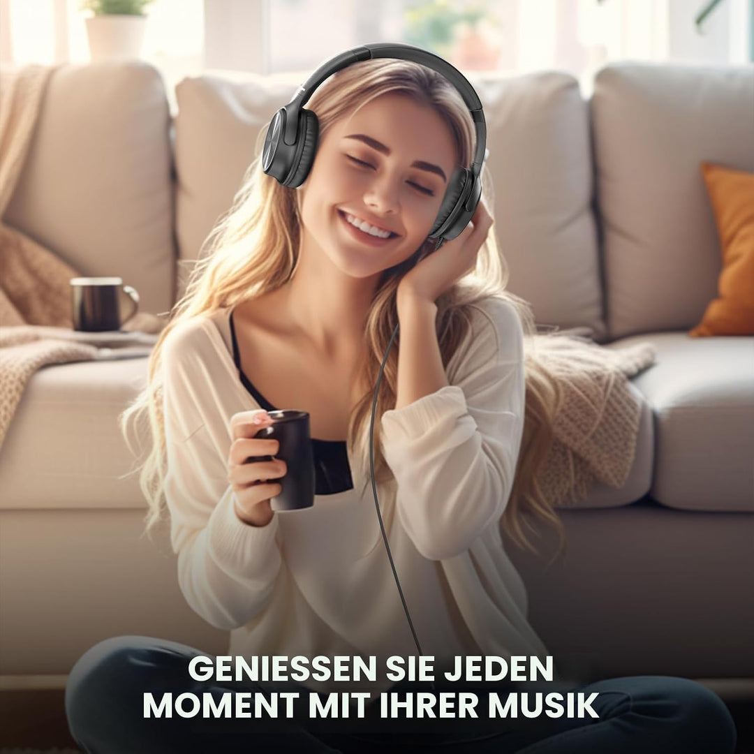 USB-C-Kopfhörer kabelgebunden, Over-Ear-Kopfhörer mit Mikrofon, Lautstärkeregler, HD-Stereo-Sound, f