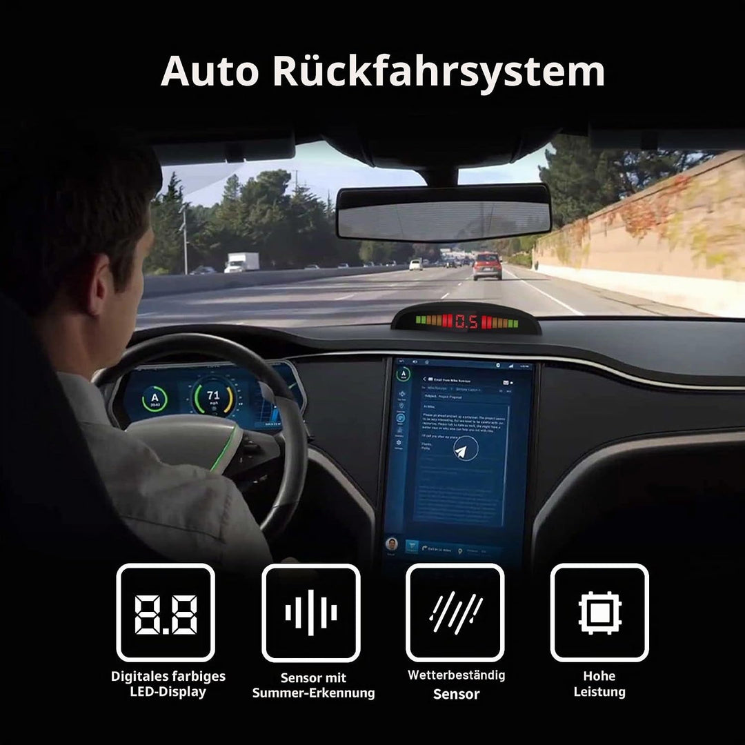 CoCar Auto Rückfahrwarner Einparkhilfe 8 Sensoren Einparkassistent Einparksystem PDC + LED Anzeigen